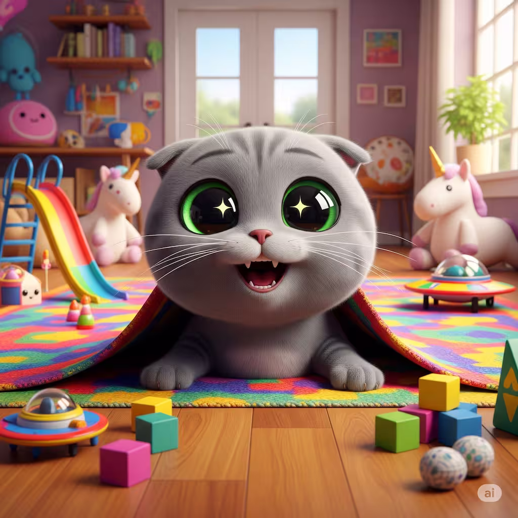 راهنمایی برای خرید گربه اسکاتیش فولد: شناخت بهترین منابع و نکات مهم 1 Happy Scottish Fold Kitten in Colorful Room