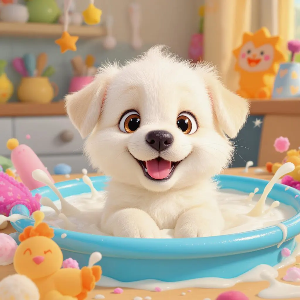 بهترین زمان از شیر گرفتن توله سگ ها؛ راهنمای جامع از شیر گرفتن توله سگ ها 1 Little puppy in milk pot