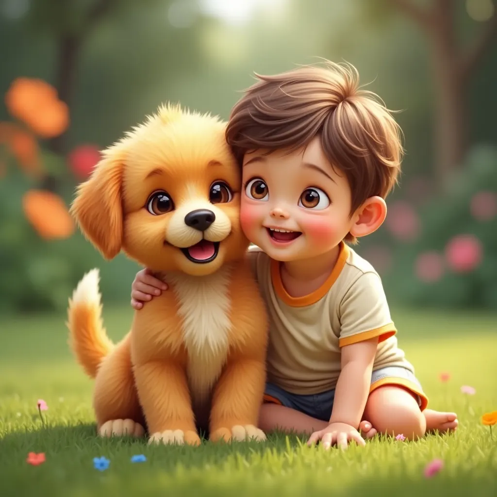 Puppy and kid