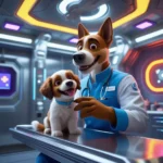 Puppy and veterinarian