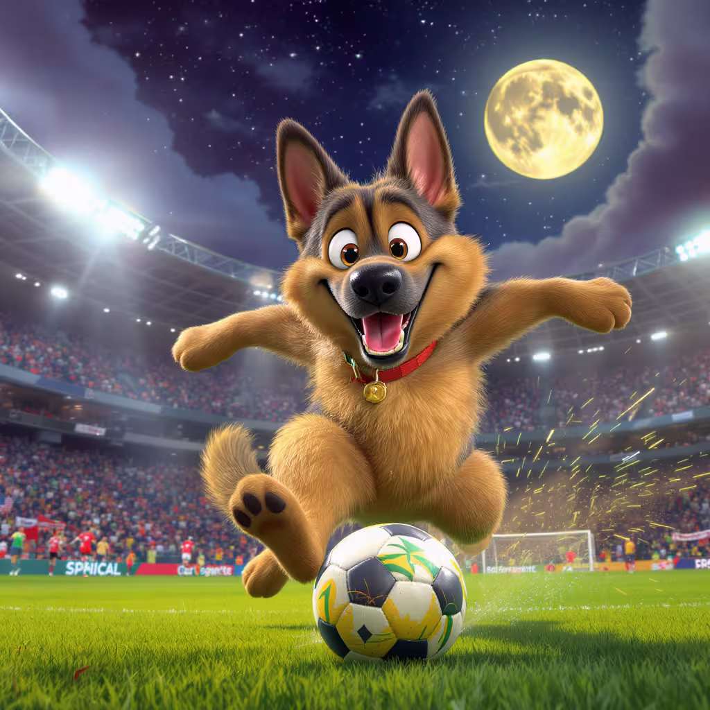 نقش ورزش و فعالیت بدنی در کیفیت زندگی نژاد ژرمن شپرد: دلایل اهمیت آن 1 german shepherh dog is playing fooball soccer