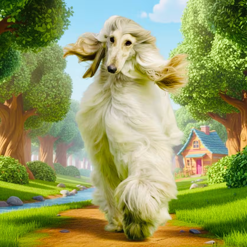 جامع ترین معرفی سگ نژاد افغان هاند (Afghan Hound)؛ تازی افغان 7 Afghan hound dog in fantasy world