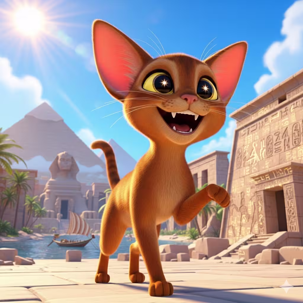 جامع ترین معرفی گربه نژاد حبشی Abyssinian: تاریخچه، رفتار و خصوصیات + بیماری های گربه حبشی 6 the happy Abyssinian cat in egypt