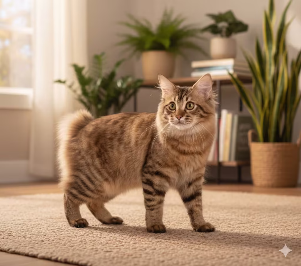 جامع ترین معرفی گربه نژاد آمریکن بابتیل (American Bobtail): دم کوچولوی مهربان 5 گربه نژاد آمریکن بابتیل American Bobtail in house